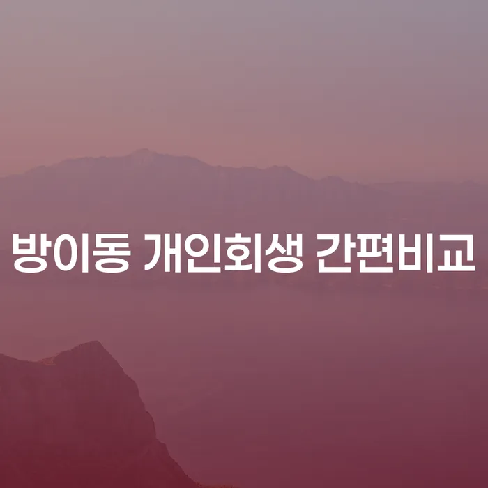 방이동 개인회생 간편비교