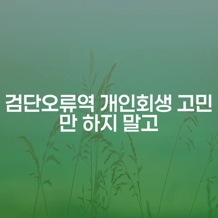 검단오류역 개인회생 고민만 하지 말고
