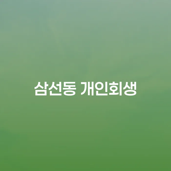 삼선동 개인회생, 당신의 빚 고민 해결의 시작은?