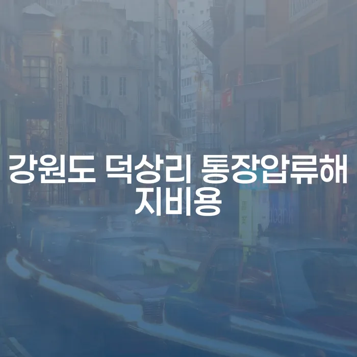 강원도 덕상리에서 통장 압류 해지를 위한 비용은 얼마나 들까요?